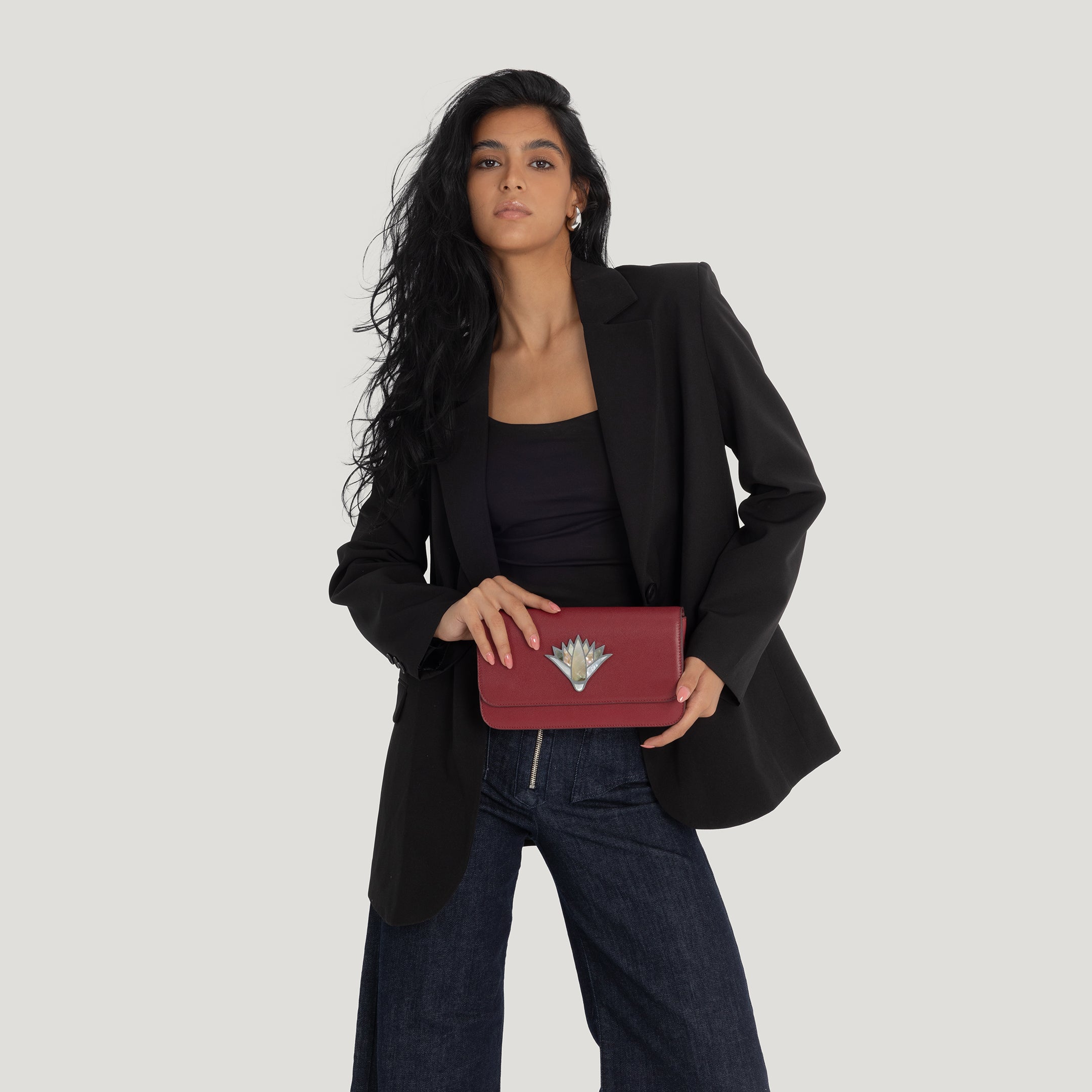 Signature Lotus in Safiano Leather