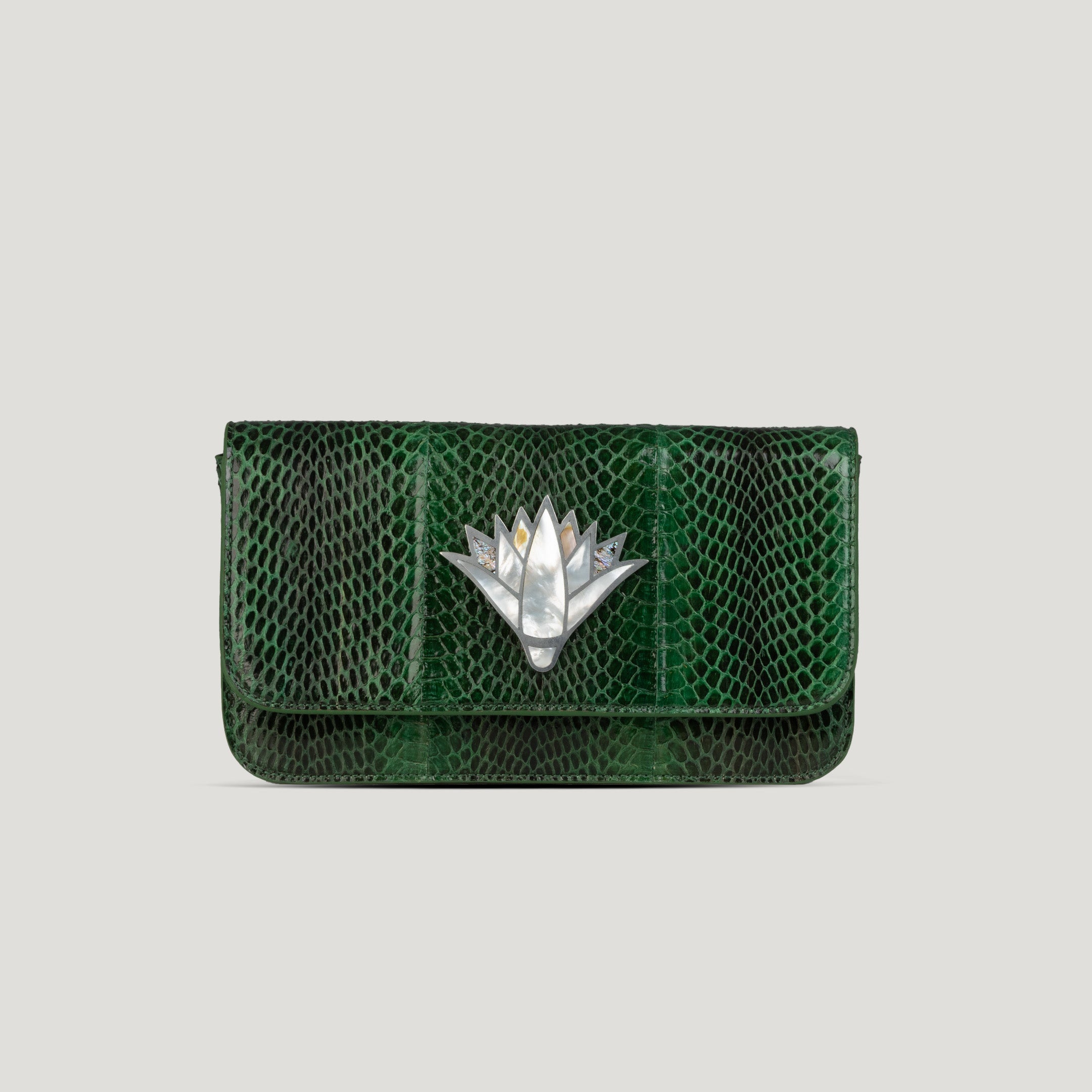 Snake skin women  clutch crossbody bag made in Egypt