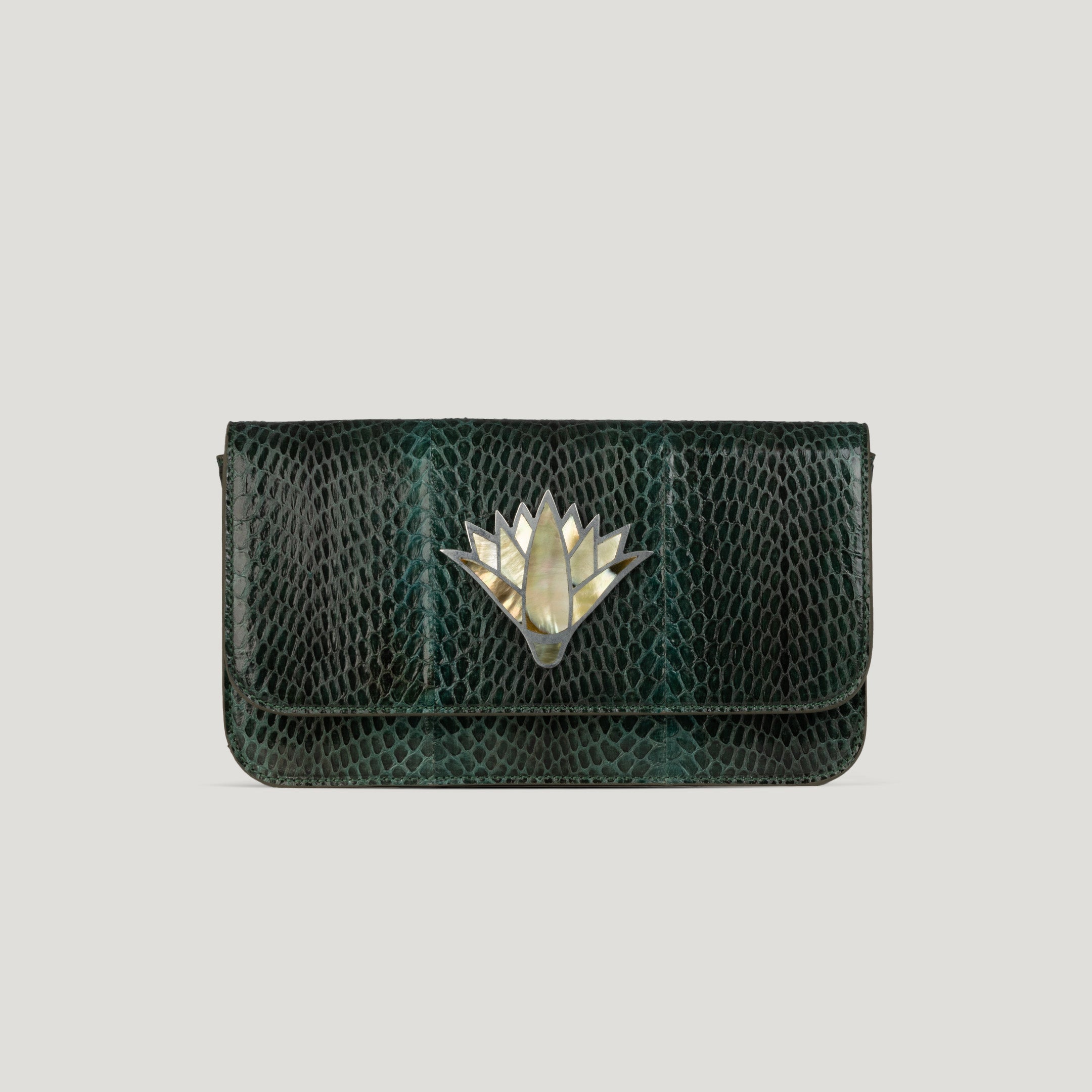 snake skin women  clutch crossbody bag made in Egypt